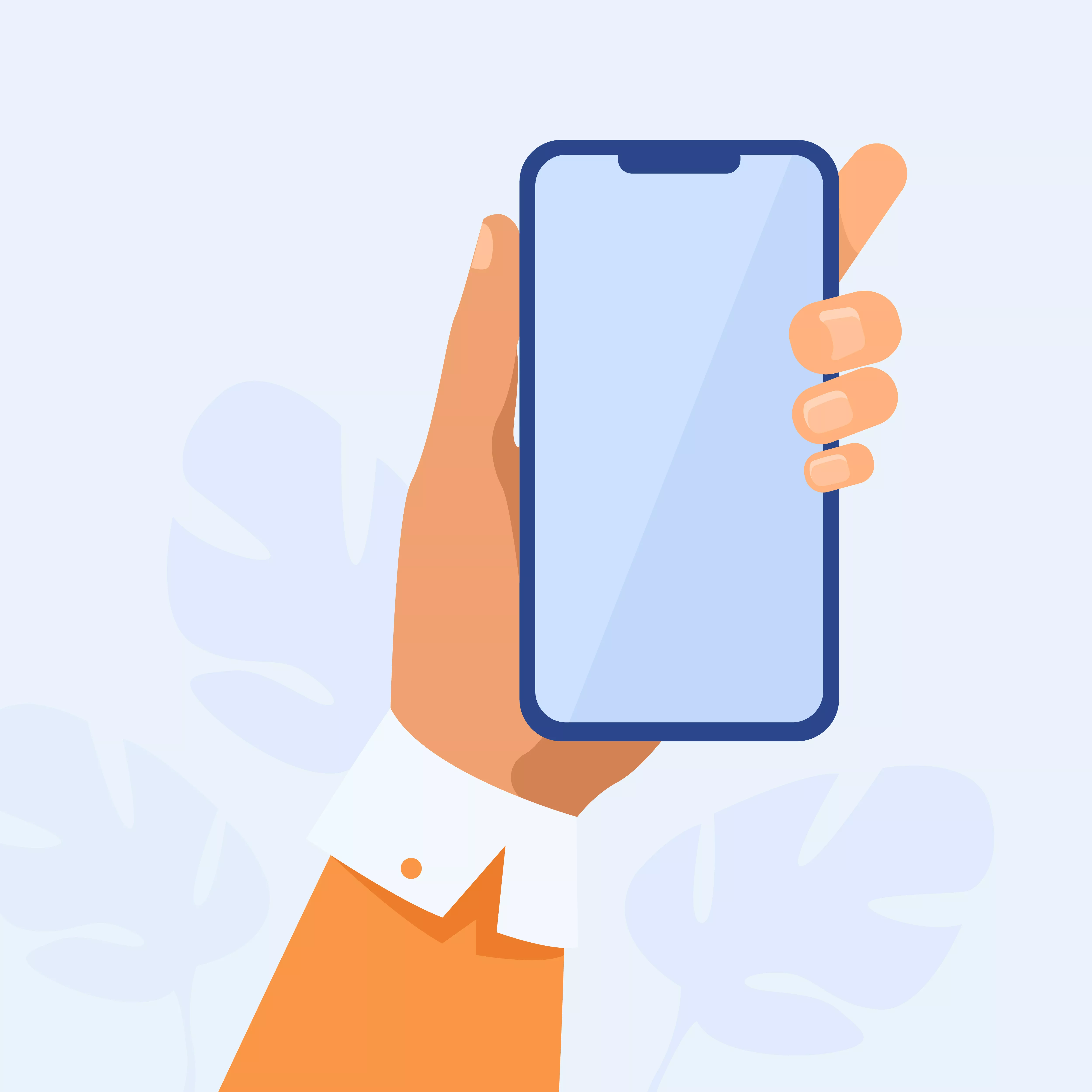 hand holding a mobile device